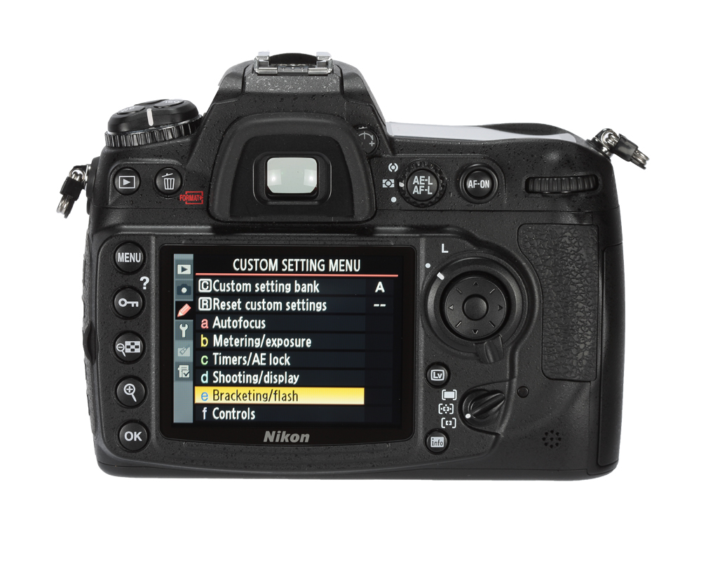 Nikon D300s review product image - rear / back / menu