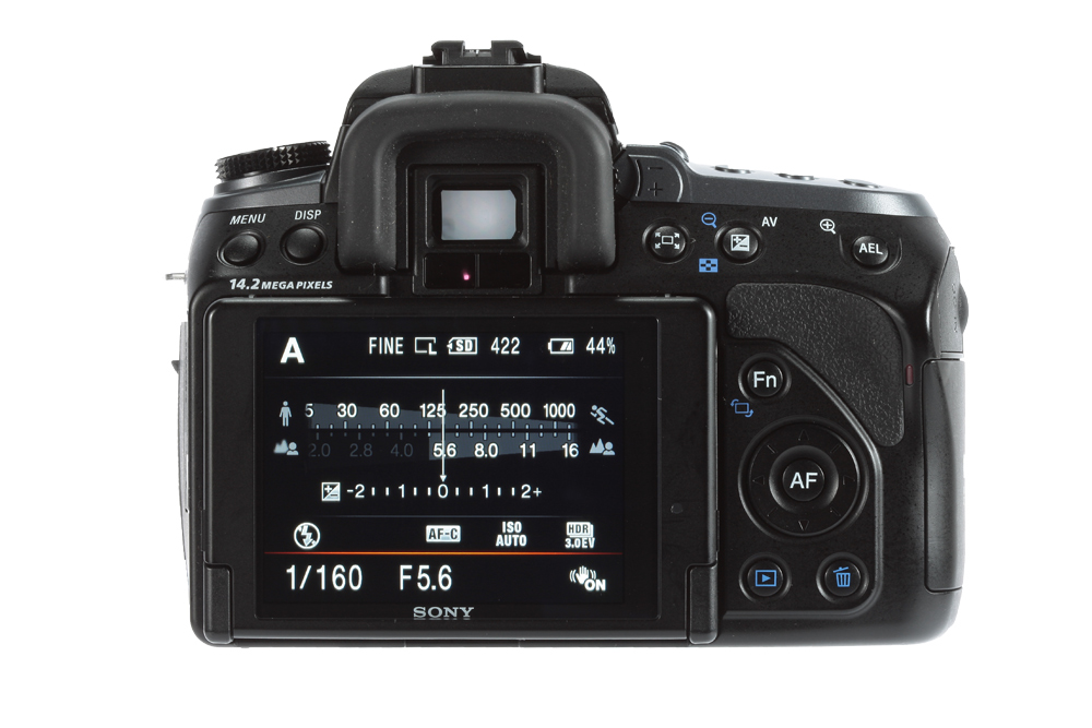 Sony Alpha a550 product shot rear back