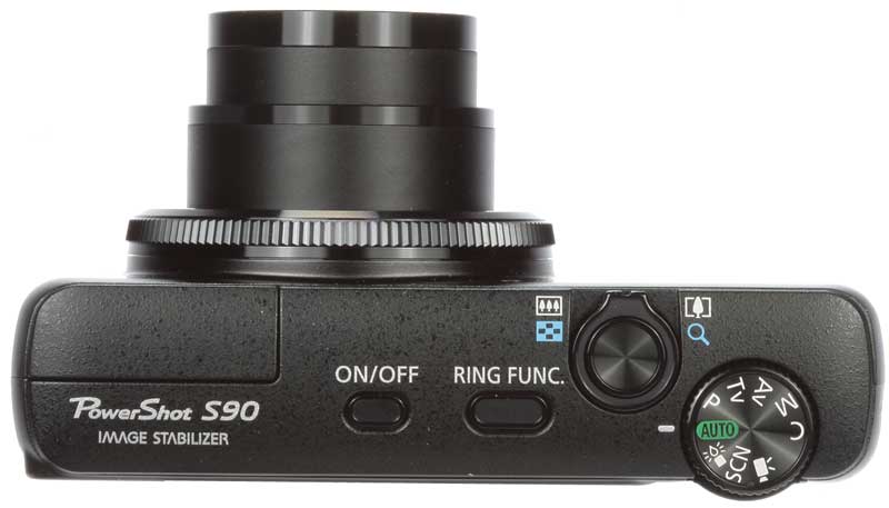Canon Powershot S90 top