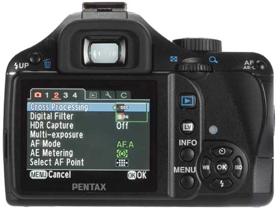 Pentax K-x back