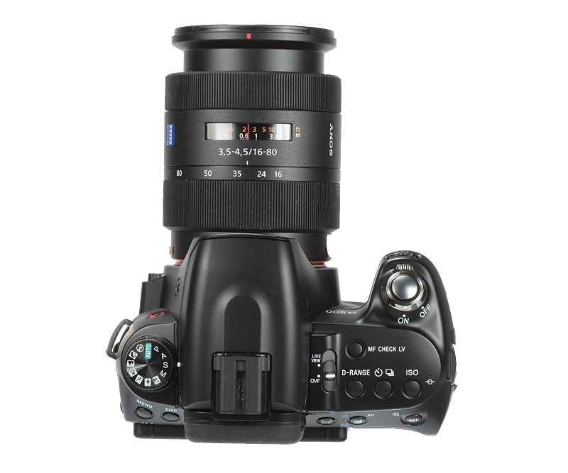 Sony Alpha a500 product shot top panel