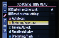 Custom setting menu