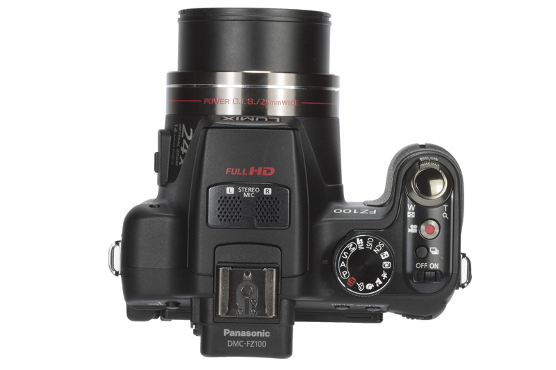 Panasonic Lumix FZ100 product shot top