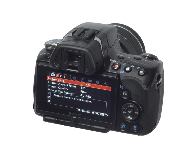 Sony Alpha SLT-A33 product shot rear side