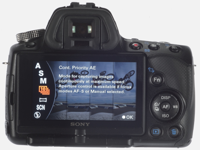 Sony Alpha A55 product shot - back LCD