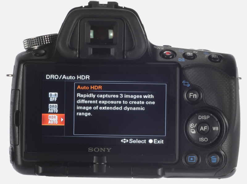 Sony Alpha A55 product shot - back LCD
