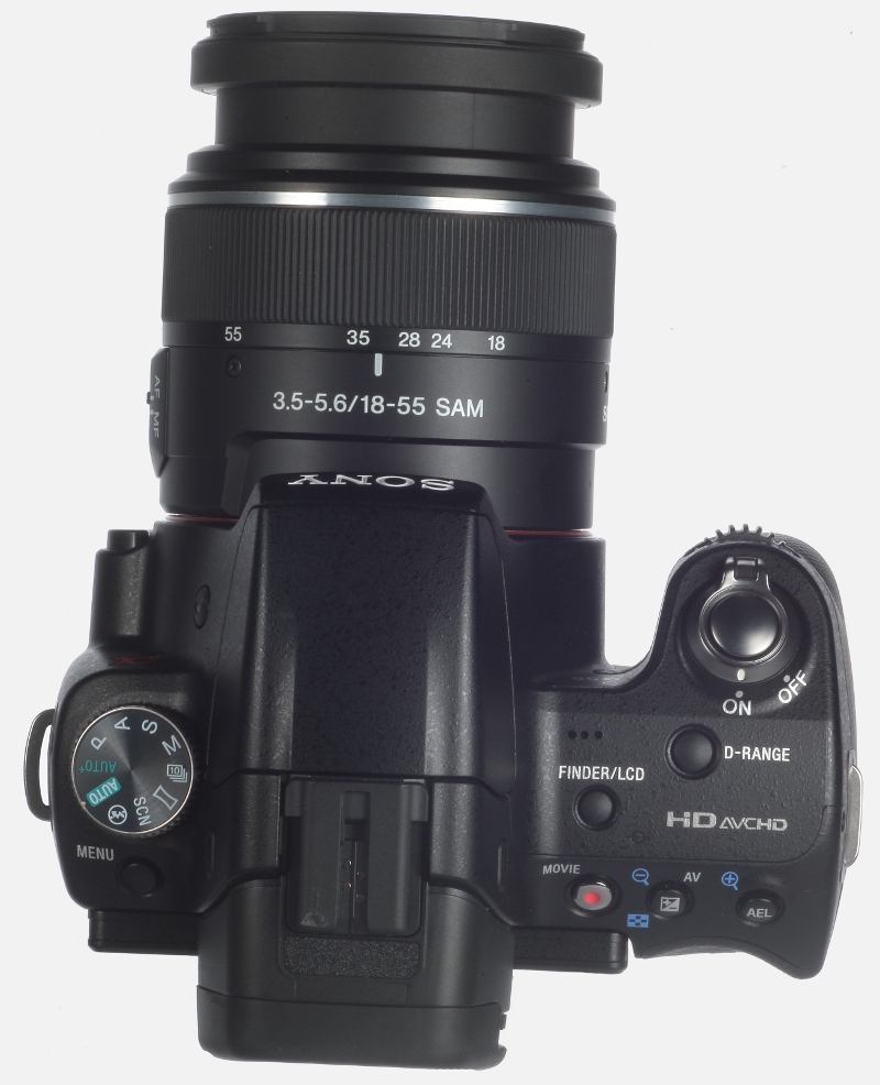 Sony Alpha A55 product shot - top