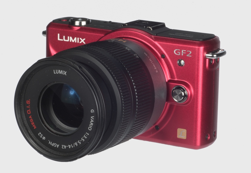 Panasonic Lumix GF2 product shot - red front side