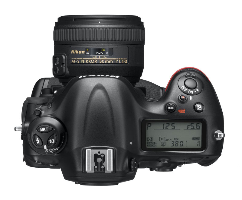 Nikon D4 top down view