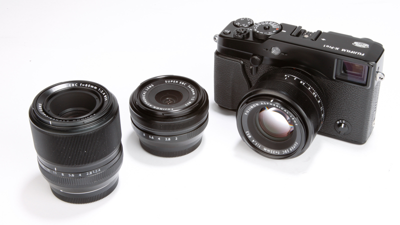 Fujifilm X-Pro1 group shot with lenses