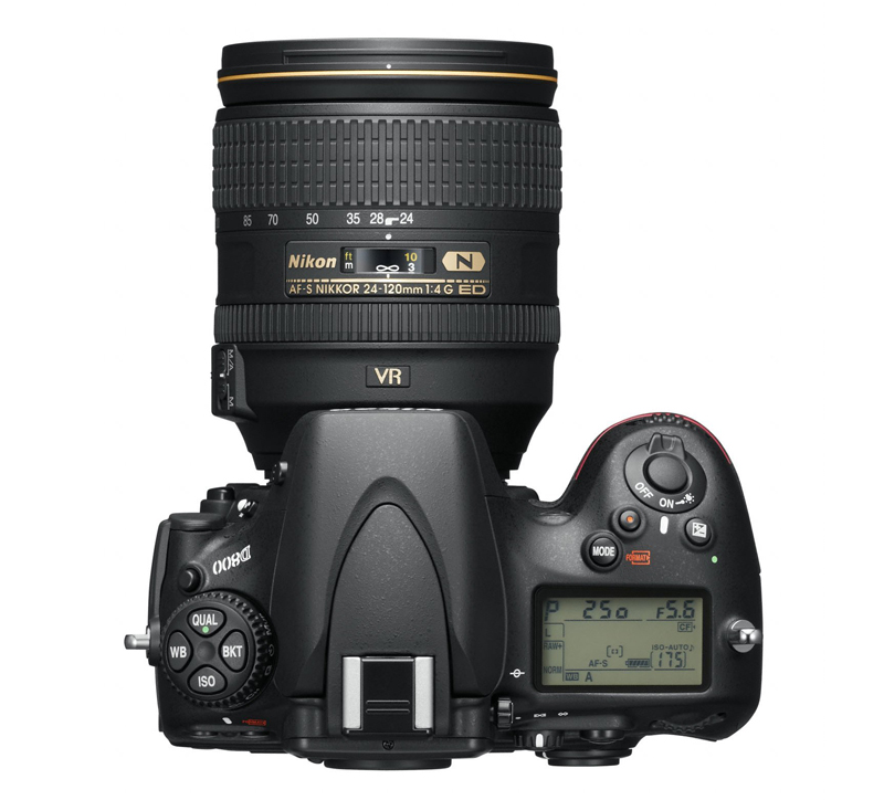 Nikon D800 top down