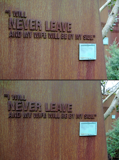 Narrow-angle (top) and wide-angle (bottom) focal-lengths used to capture very similar compositions.